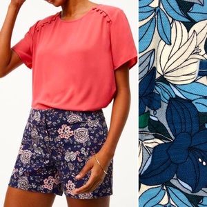 LOFT Blue Floral Chino shorts